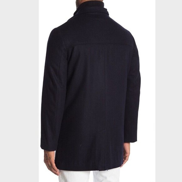 Soul Of London Mens Nylon Button Short Trench Jacket X-Large Black - NWT $165 - Picture 2 of 4